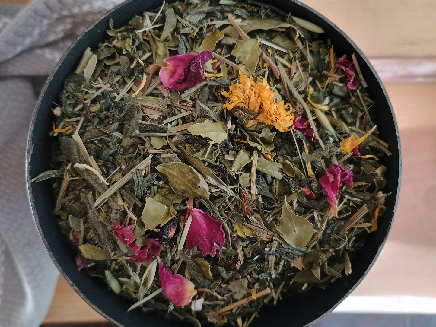 herbal tea leaves and flowers to help you feel beautiful on the inside and out